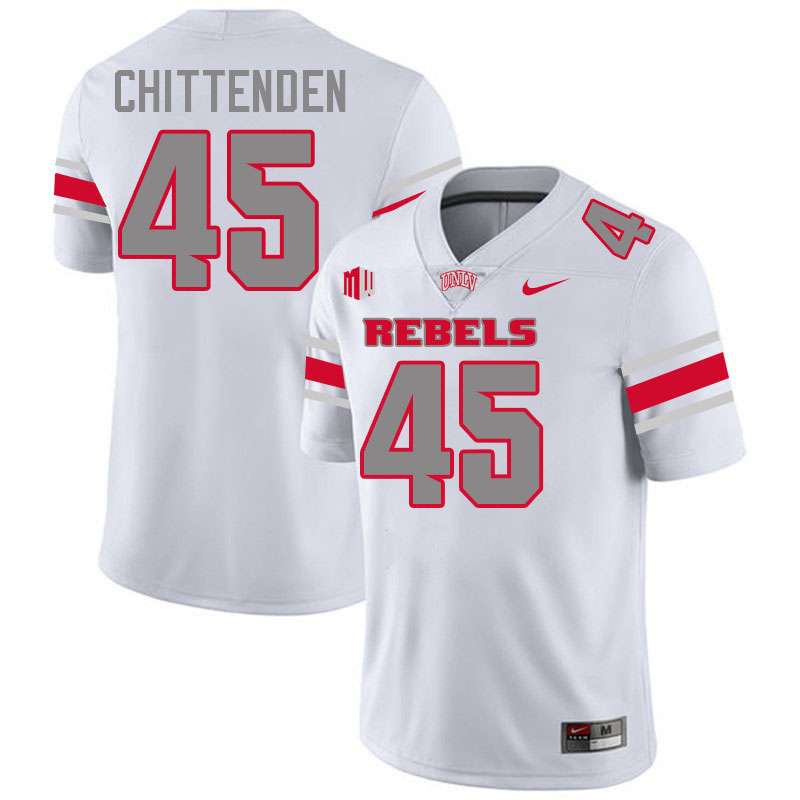 UNLV Rebels #45 Caden Chittenden Jersey Football College Uniforms,Apparels-White